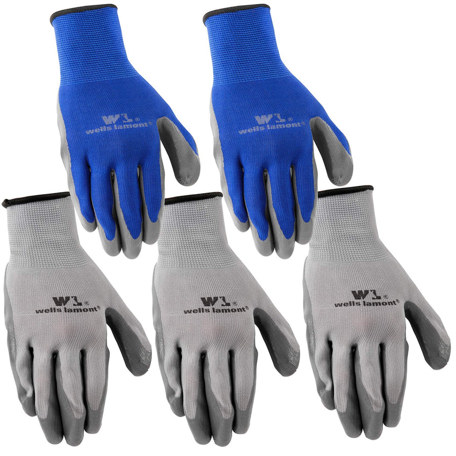 mens Work Gloves, Grey, Large Pack of 5 US