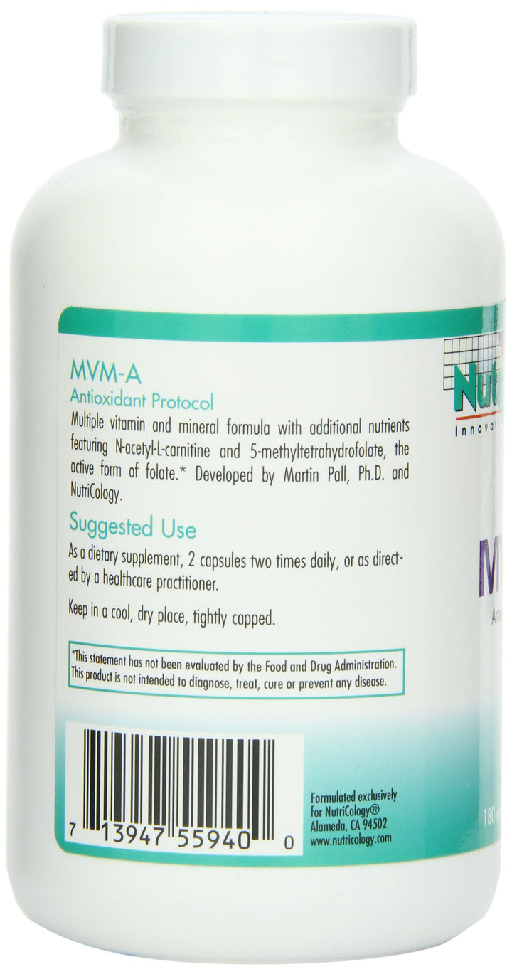 MVM-A Supplement - Multivitamin for Men & Women, with Iron, Daily Vitamins, for Adults, High Potency, Bioavailable, Vegetarian Capsules - 180 Count