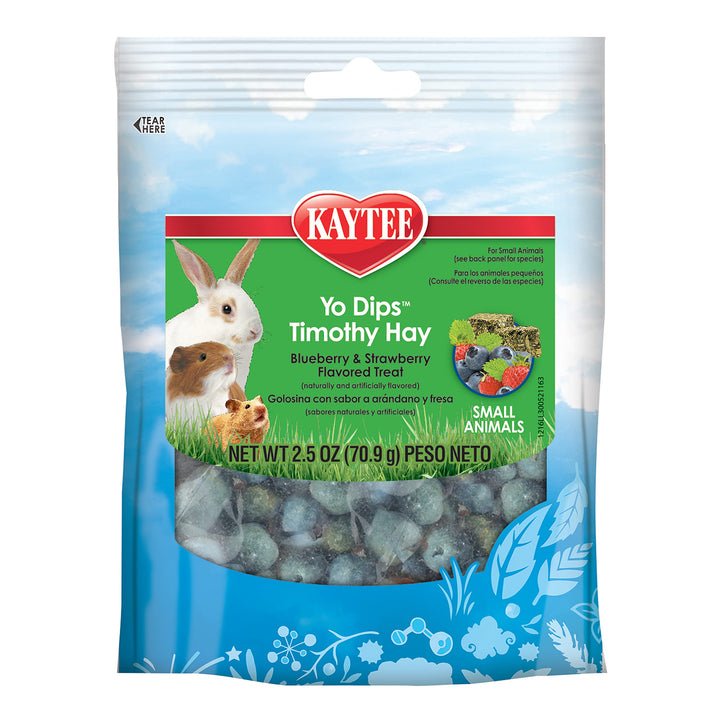 Yo Dips Timothy Hay for Small Animal - Blueberry Strawberry 2.5 oz