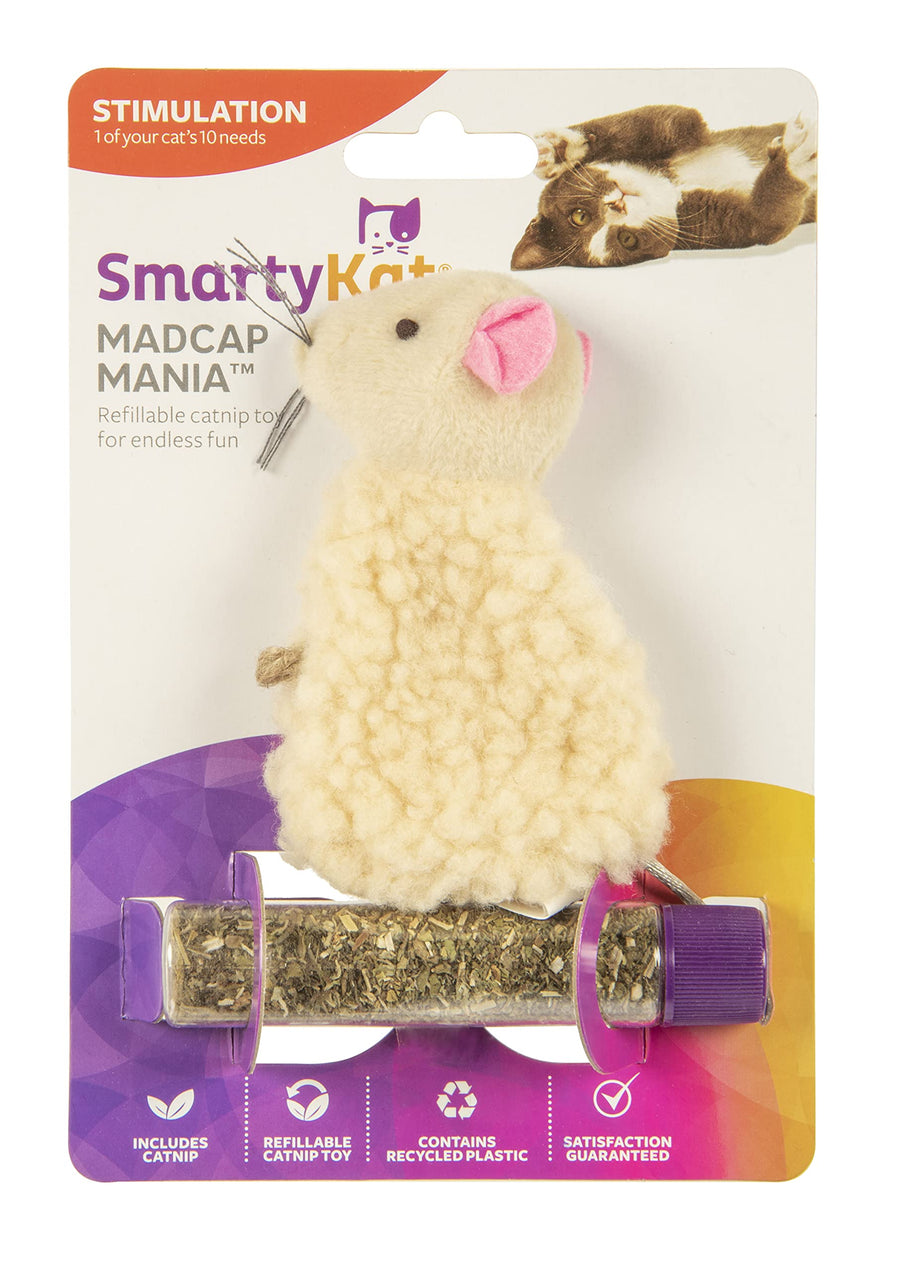 Madcap Mania Refillable Plush Catnip Cat Toy, Includes Catnip Tube - Randomly Selected Color, One Size