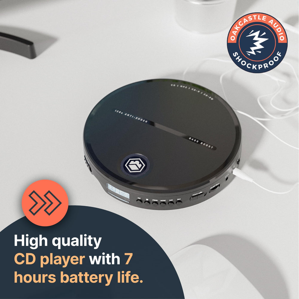 CD Player Portable, Battery Playback Portable CD Player 7Hr Playtime, Small CD Players for Car (AUX only) | CD10 Portable CD Player with Headphones, CD Walkman, Discman