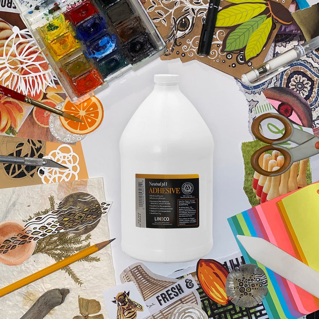 Neutral pH Adhesive 1 Gallon, Acid-Free, All-purpose Glue, Dries Clear and Remains Flexible. Used for Bookbinding and Book Repair, Paper Art
