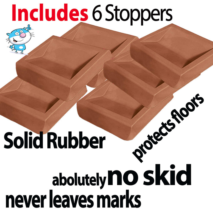 Bed Stopper/Furniture Stopper (4 Pieces) ®, Universal Design fits Most Wheels, Solid Rubber Bed Frame Wheel Stoppers, Won't Scratch/Leave Marks on Floors. Patent Pending.