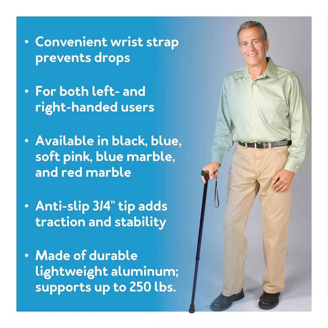 Health Brands Soft Grip Derby Cane, Designer Blue