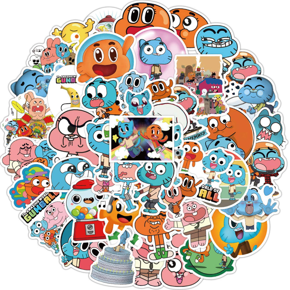 50Pcs The Amazing World of Gumball Waterproof Stickers for Laptops Books Cars Motorcycles Skateboards Bicycles Suitcases Skis Luggage etc BXQX