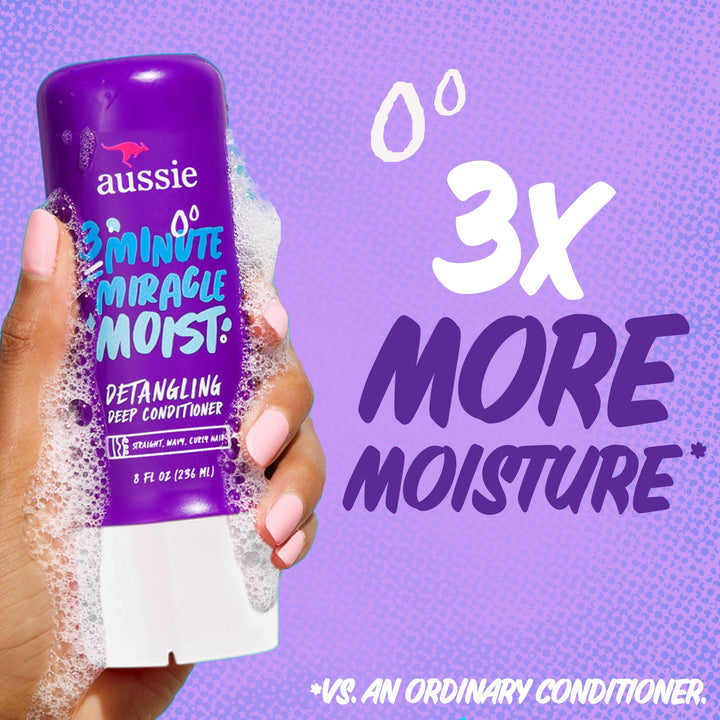 3 Minute Miracle Moist Detangling Deep Conditioner Treatment with Avocado Oil, 8 fl oz, Paraben and Sulfate Free