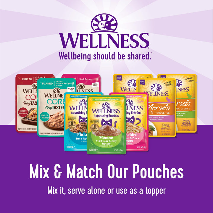 Healthy Indulgence Morsels No Grain Wet Cat Food, Made with Natural Ingredients,Proteins, Complete and Balanced Meal, 3 Oz Pouches (Chicken & Liver, 24 Pack)