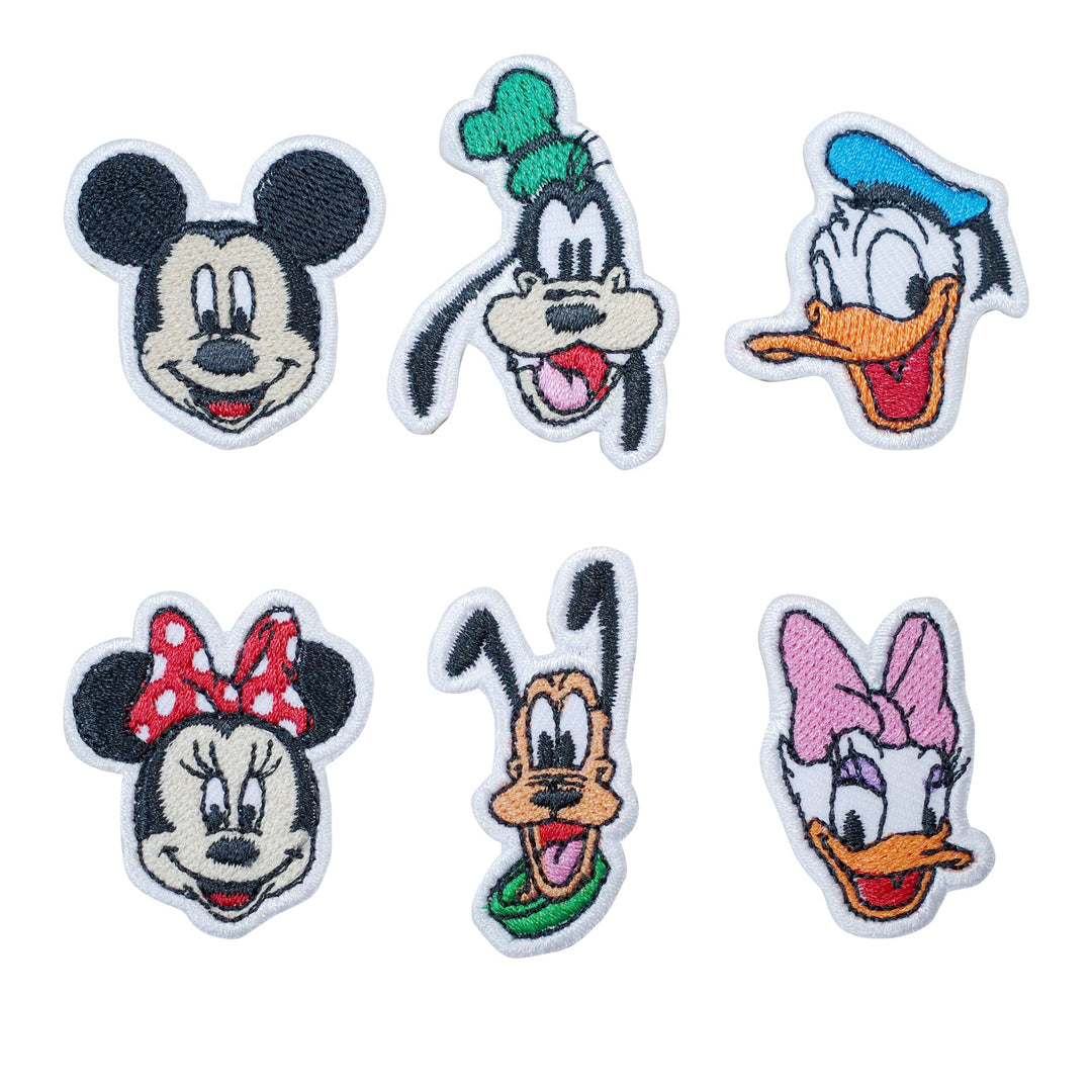 6 PCS Mini Set Cute Cartoon Mickey Iron On Patch for Clothing Saw On/Iron On Embroidered Patch Applique for Jeans, Hats, Bags