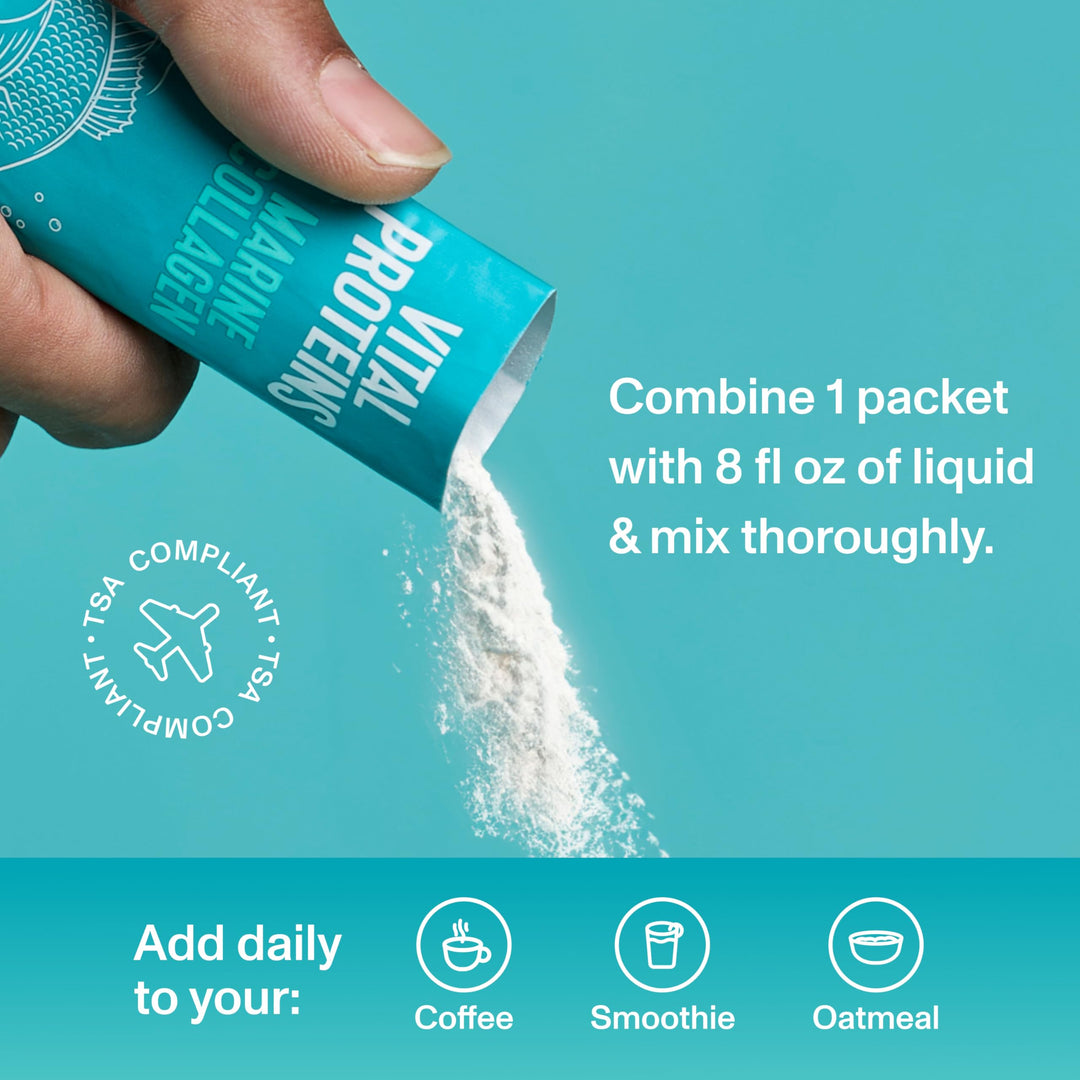 Marine Collagen, Wild-Caught, Non-GMO Project Verified, Unflavored Stick Packs (10g) (Box of 20)