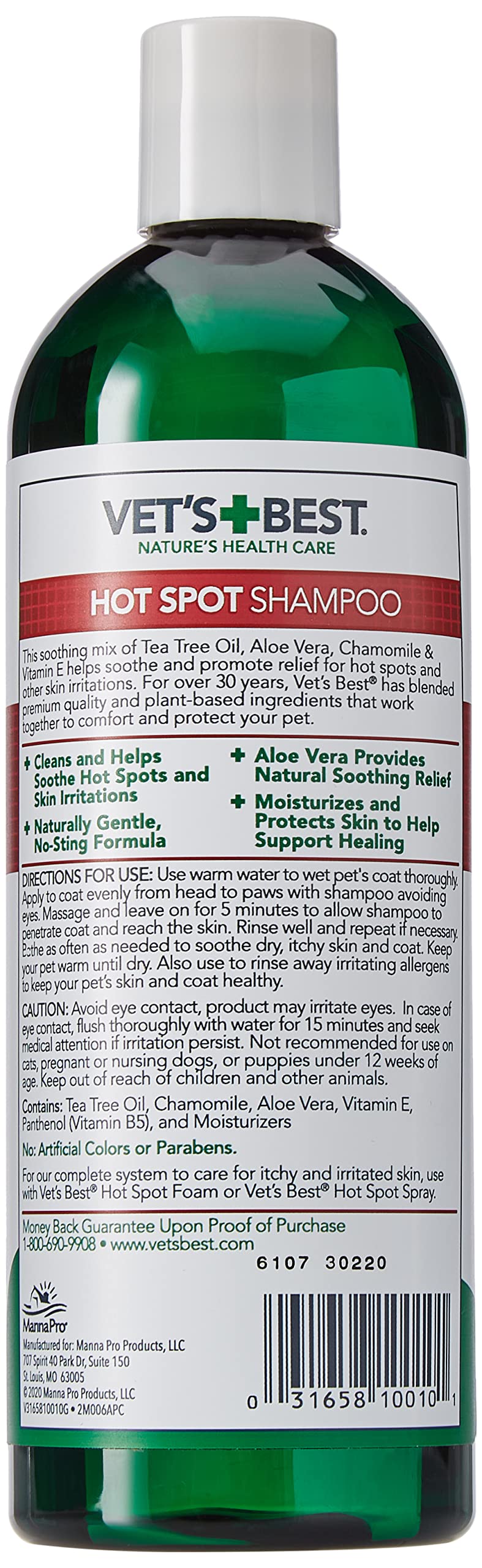 Hot Spot Itch Relief Shampoo for Dogs - Relieves Dog Dry Skin, Rash, Scratching, Licking, Itchy Skin, and Hot Spots - 16 Ounces