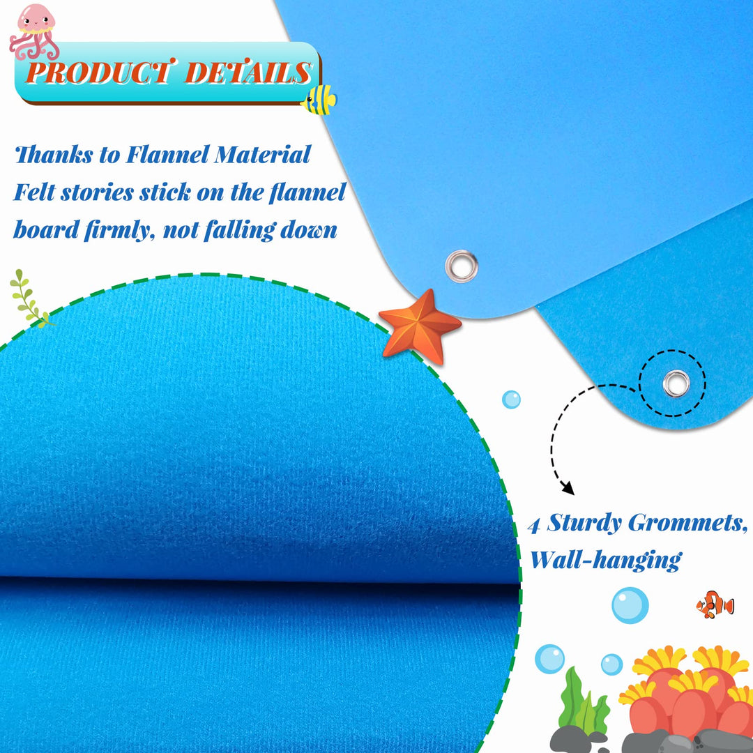 3.5 Feet Flannel-Board for Toddlers Preschool as Kids Felt Stories Activities Play Kits Wall-Hanging Birthday Gifts (Blue)