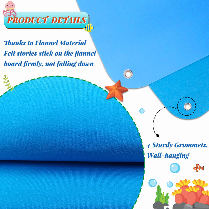 3.5 Feet Flannel-Board for Toddlers Preschool as Kids Felt Stories Activities Play Kits Wall-Hanging Birthday Gifts (Blue)