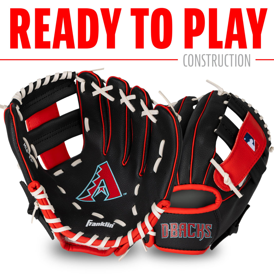 MLB Youth Teeball Glove and Ball Set - Kids Cincinnati Reds Baseball and Teeball Glove and Ball - Perfect First Kids Glove - 9.5, One Size