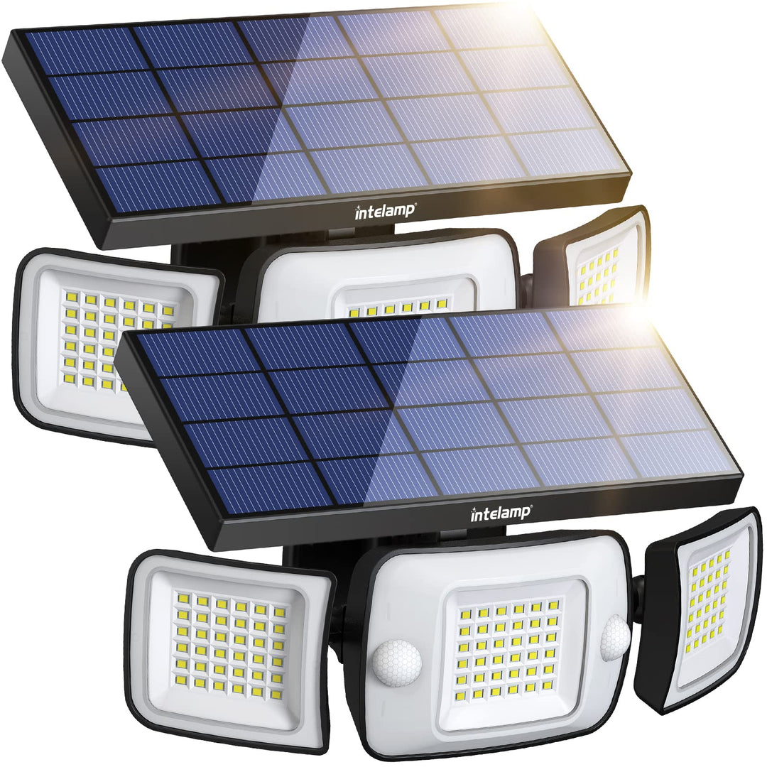 Motion Sensor Flood Lights - 2 Pack 6000mAh 1200LM Security Lights, Adjustable 3 Mode Wall Lights for Patio, Garage, Porch