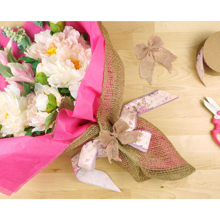 30 Pieces Burlap Bows Burlap Bow Knot Handmade Burlap Decorative Bowknot Natural Ornament Bow for Christmas Decorate Tree Festival Holiday Party Supplies