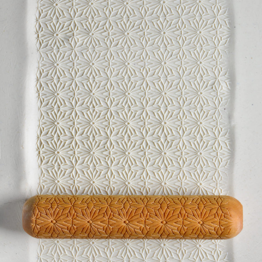 Wood Big Hand Rollers for Clay (BHR-85 Beautiful Symmetry Fine Line)