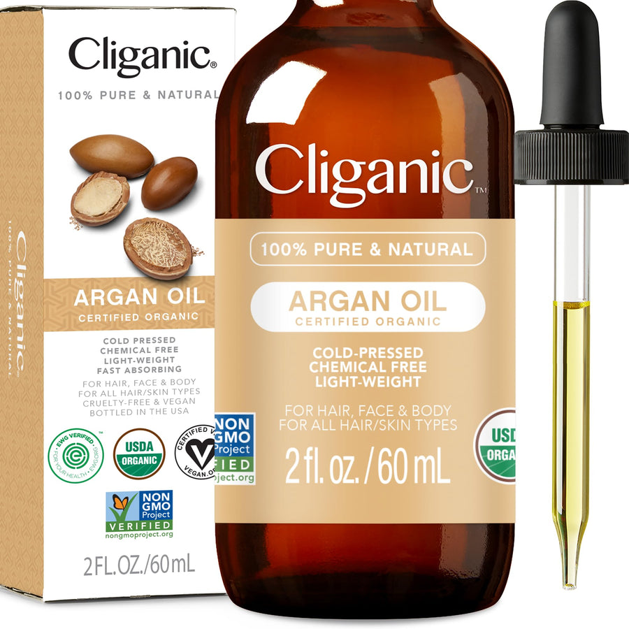 USDA Organic Argan Oil, 100% Pure | Moroccan Argan Oil for Hair, Face & Skin | Natural Cold Pressed Carrier Oil - Certified Organic | 90 Days Warranty