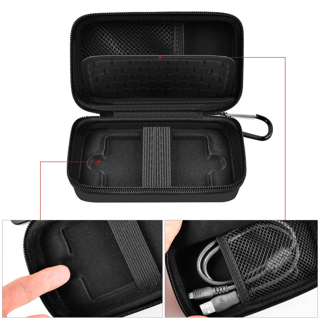 Case Compatible with Samsung T7/ T7 Touch Portable SSD 1TB 2TB 500GB USB 3.2 External Solid State Drive, Travel Carrying Storage Organizer Fits for USB Cables and More Accessories (Full Black)