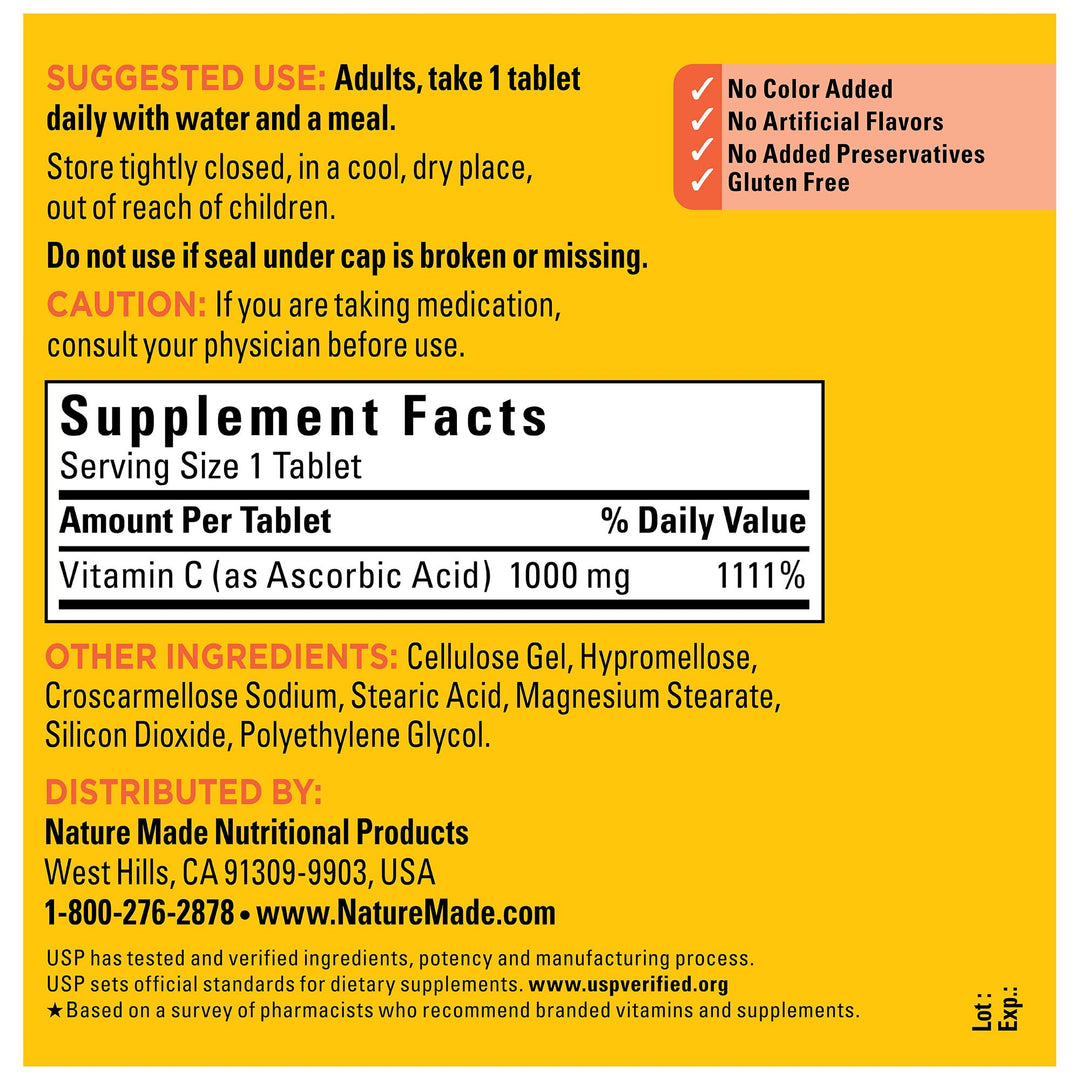 Extra Strength Vitamin C 1000 mg, Dietary Supplement for Immune Support, 300 Tablets, 300 Day Supply