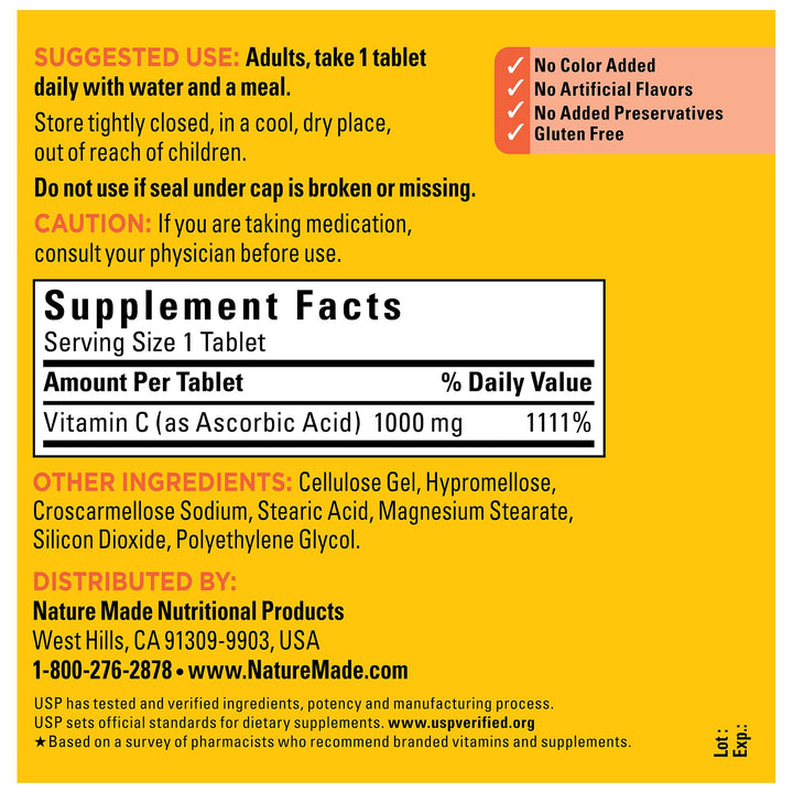 Extra Strength Vitamin C 1000 mg, Dietary Supplement for Immune Support, 300 Tablets, 300 Day Supply