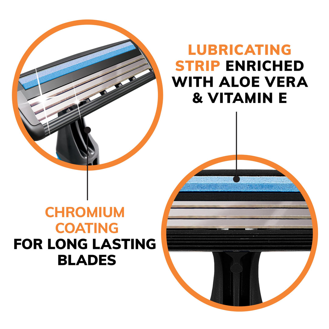 Comfort 3 Disposable Shaver, Men, 4-Count (Pack of 4)