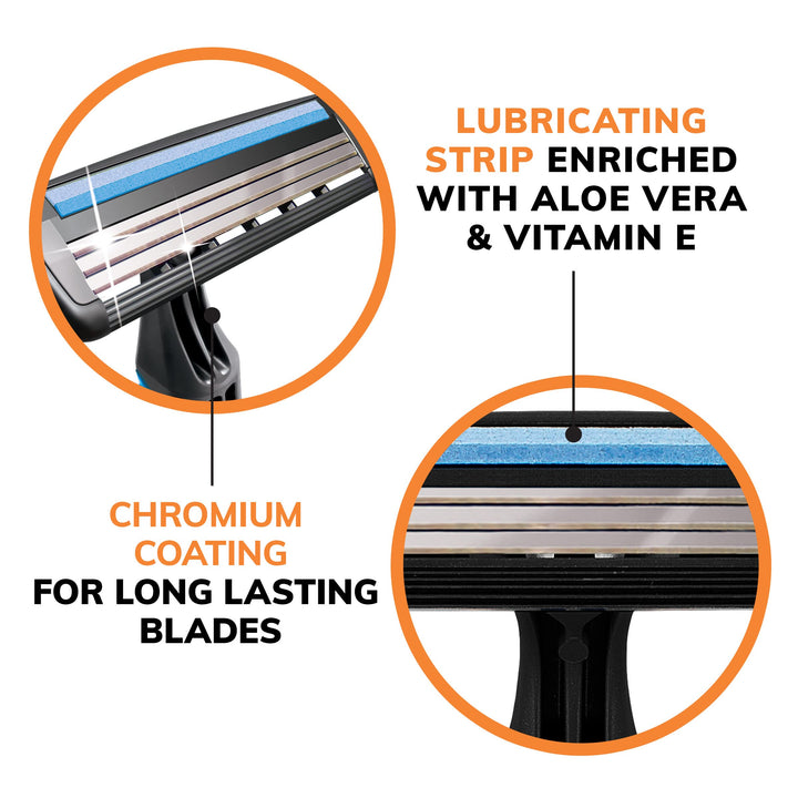 Comfort 3 Disposable Shaver, Men, 4-Count (Pack of 4)