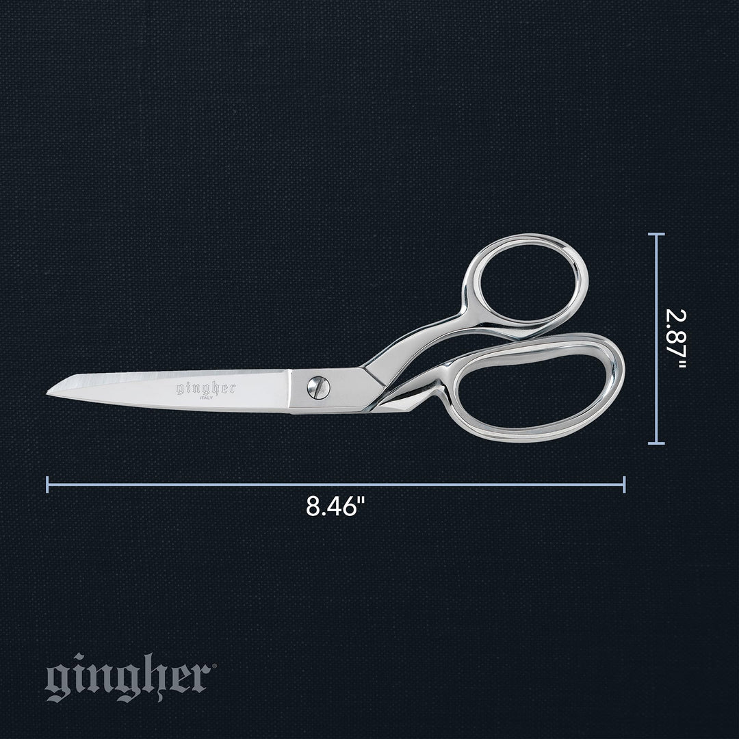 Gingher Dressmaker's Fabric Scissors, 8 Stainless Steel Shears, Sharp Knife Edge Steel Sewing Scissors with Protective Sheath, Sewing Scissors for Fabric Cutting and Tailoring, Holds Fabric Flat