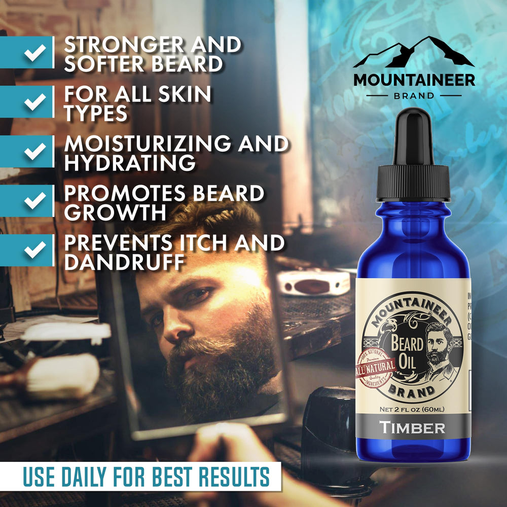 Beard Oil - Unscented - 100% Natural Conditioner and Softener For Men - Hydrates and Moisturizes for Beard Growth - Treats Dry Itchy Beards - 2oz