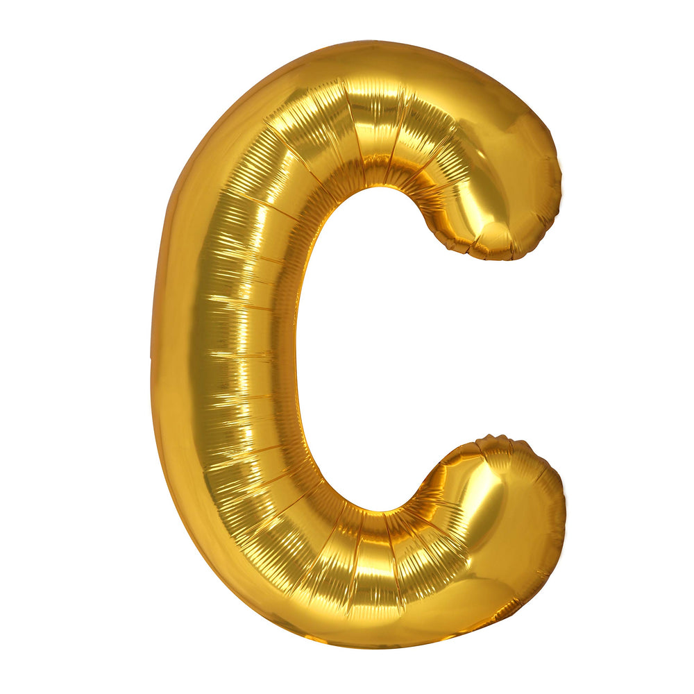 40 Inch Giant Gold Letter C Balloon Birthday Party Decorations Mylar Foil Big Alphabet Helium Balloon, 40 Pieces
