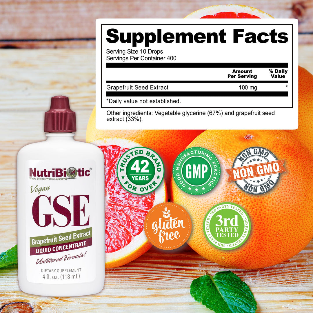 – GSE, 4 Oz Liquid | The Original Grapefruit Seed Extract Premium Concentrate with Bioflavonoids | Vegan, Gluten Free, Non-GMO