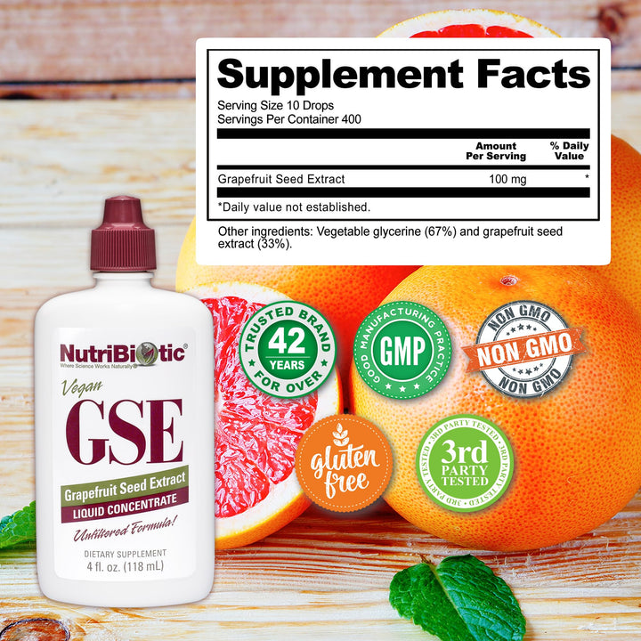 – GSE, 4 Oz Liquid | The Original Grapefruit Seed Extract Premium Concentrate with Bioflavonoids | Vegan, Gluten Free, Non-GMO