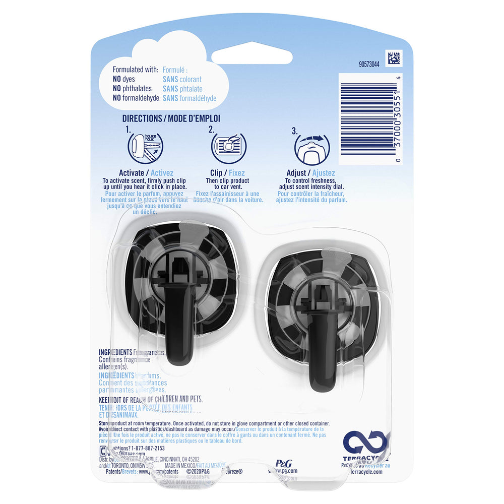 Auto Odor-Eliminating Air Freshener Vent Clips, Platinum Ice, 2 Count