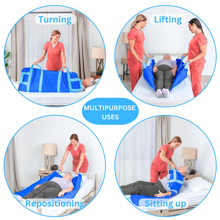 Positioning Bed Pads for Elderly - 48 x 40” Draw Sheets for Hospital Bed, Reusable & Washable Bed Positioning Pads, Draw Sheets with Handles, Medical Supplies for Elderly & Bed Ridden Patients