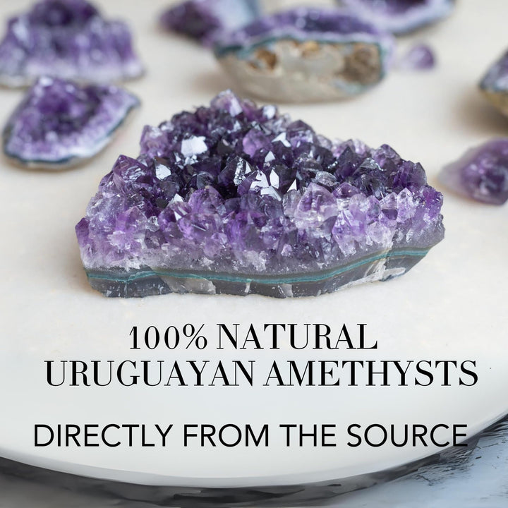 DEEP PURPLE PROJECT Large Amethyst Crystal Rock 1.5 to 2 lb Raw Clusters from Uruguay Quartz Geode (600 Grams to 900 Grams)