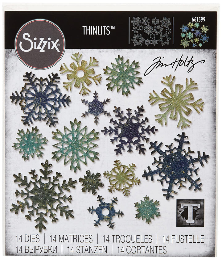 Thinlits Die Set 661599, Paper Snowflakes, Mini by Tim Holtz, 14 Pack, One Size, Multi Color