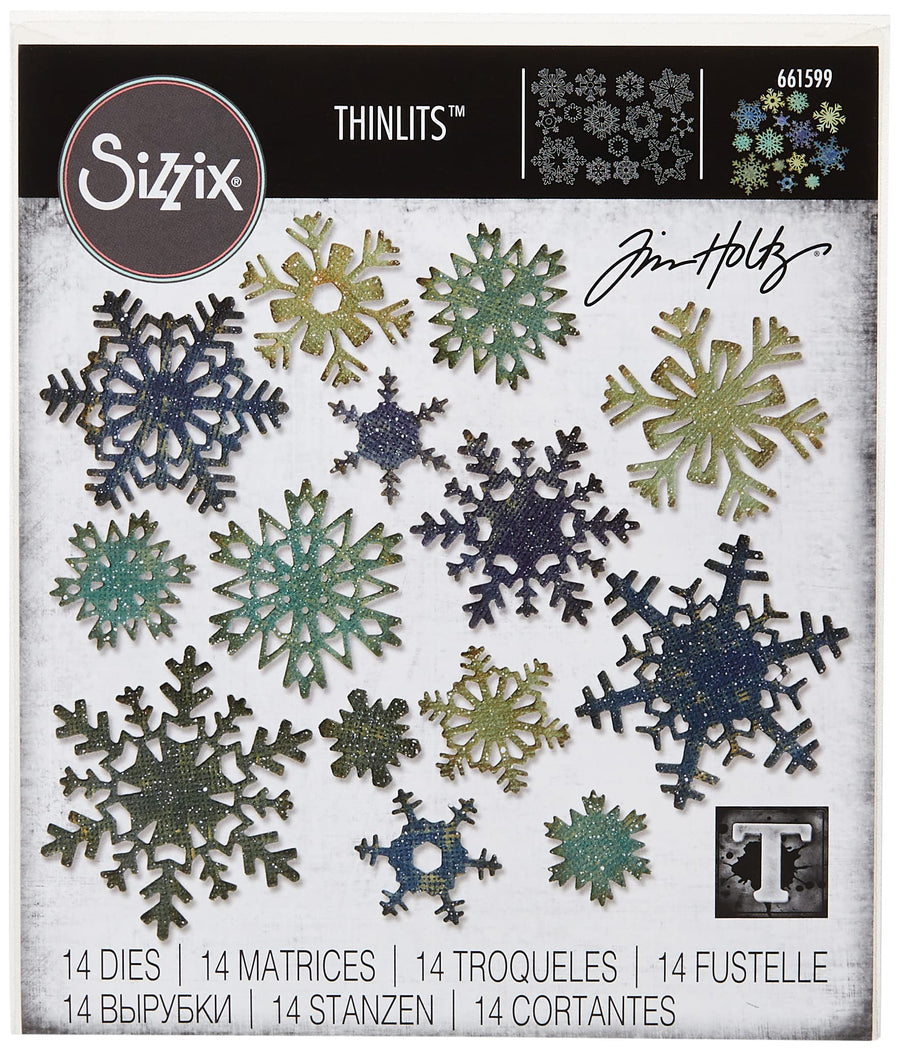 Thinlits Die Set 661599, Paper Snowflakes, Mini by Tim Holtz, 14 Pack, One Size, Multi Color