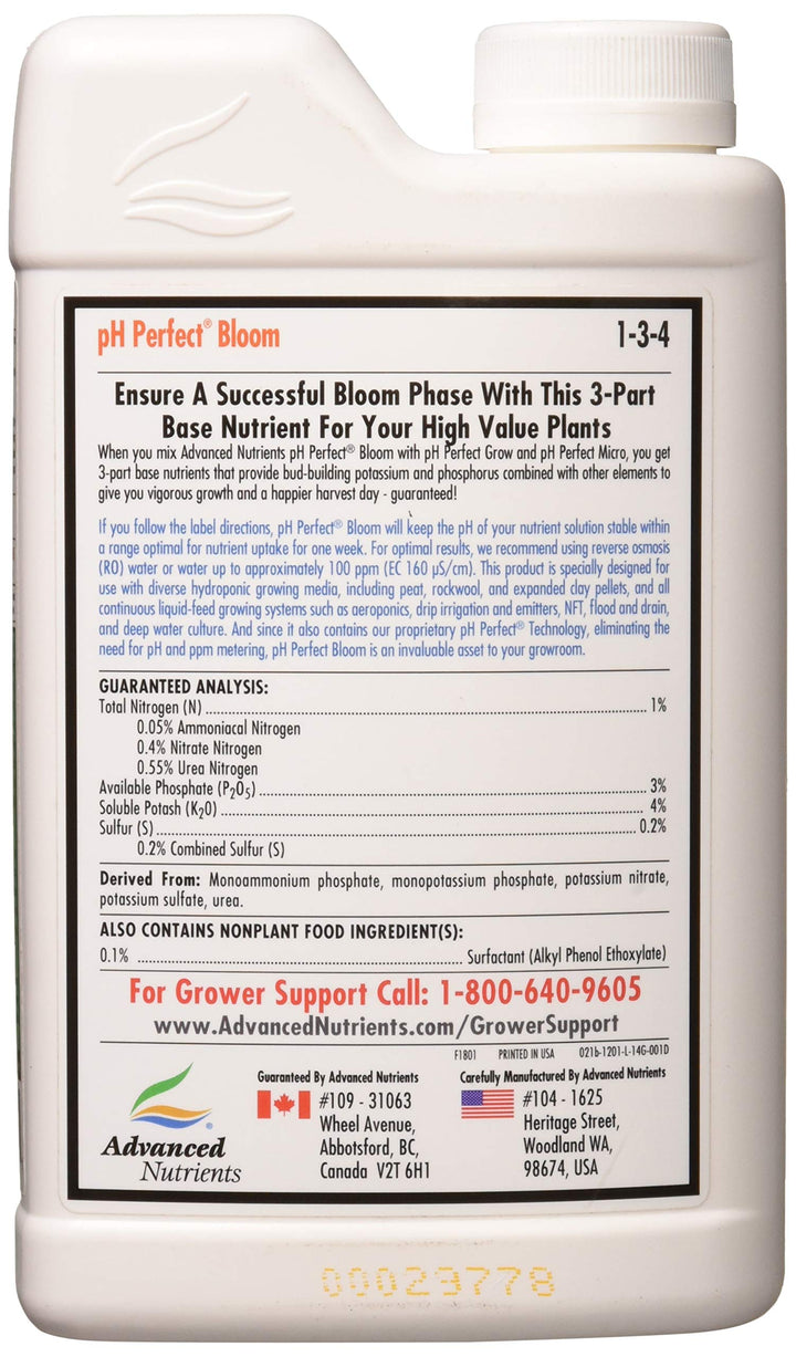 1201-14 Bloom pH Perfect Fertilizer, 1 Liter, Brown/A