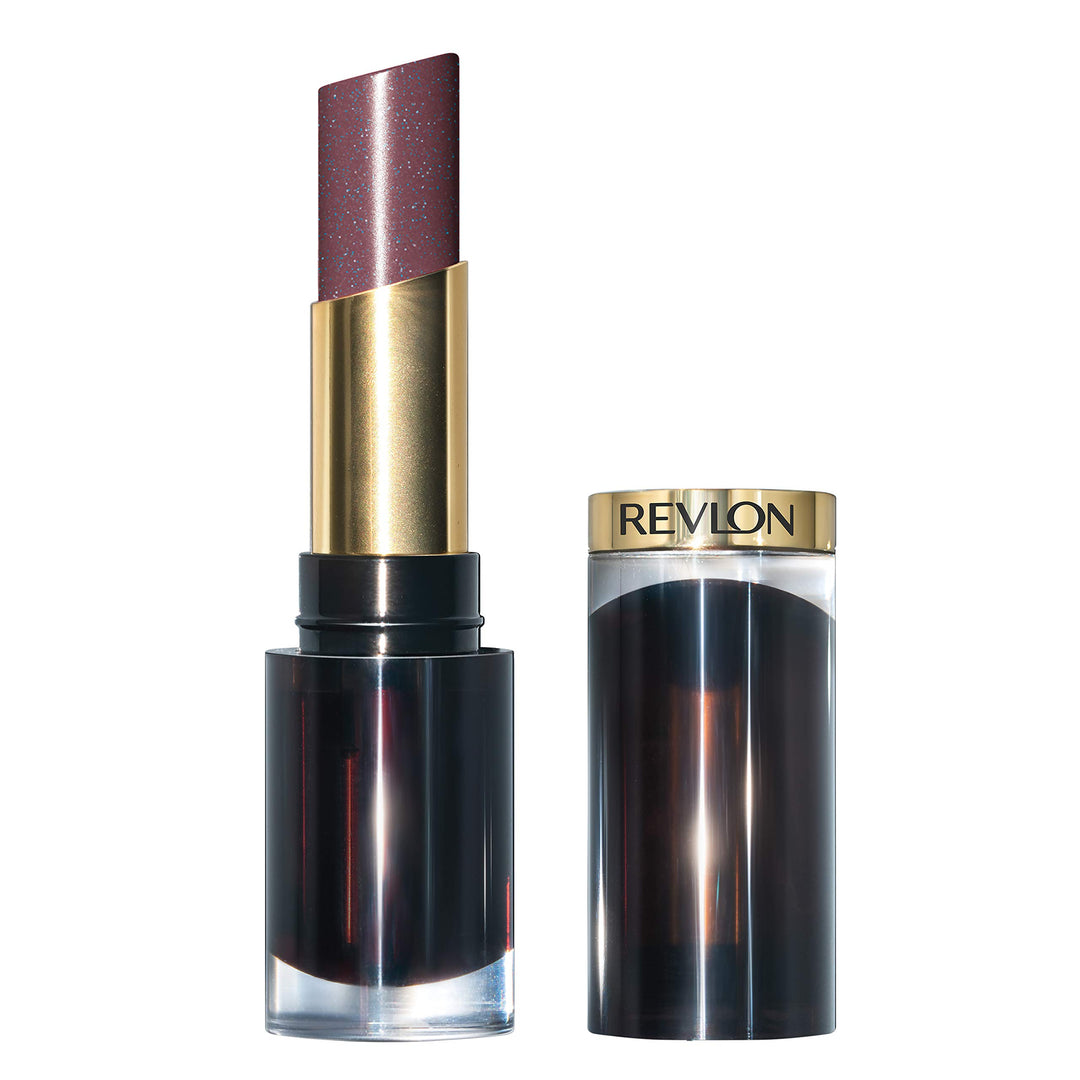 Super Lustrous Glass Shine Lipstick, Flawless Moisturizing Lip Color with Aloe, Hyaluronic Acid and Rose Quartz, Glistening Purple (011), 0.15 oz