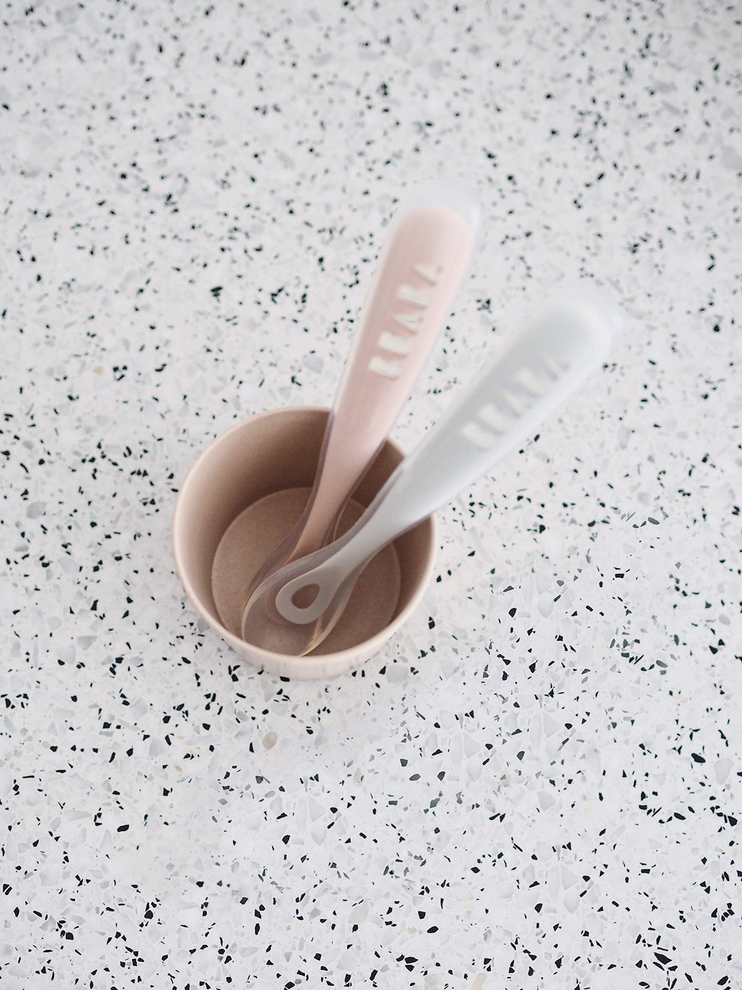 BEABA Baby's First Foods Spoon Set with Travel Case, Original Silicone Baby Spoons, Baby Essentials, Baby Spoons, Travel Set, Baby Gifts, Rose + Cloud
