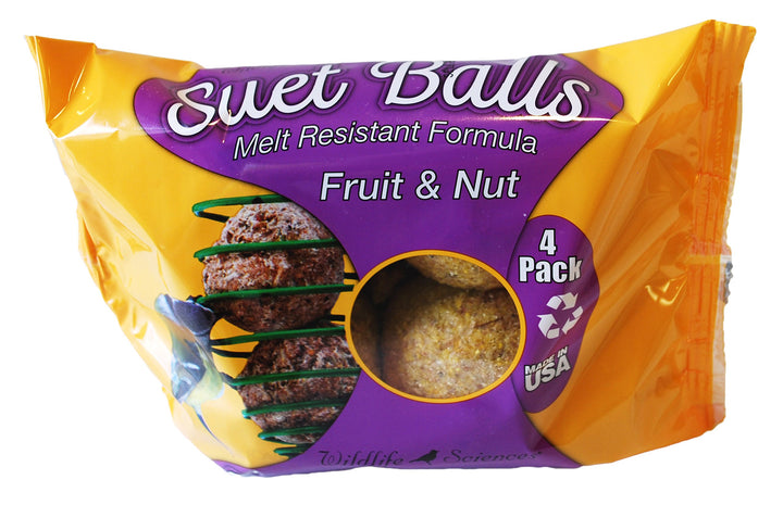 Melt Resistant Suet Balls Variety 16 Pack, 4 Wrapped Packs of 4 Bird Suet Balls