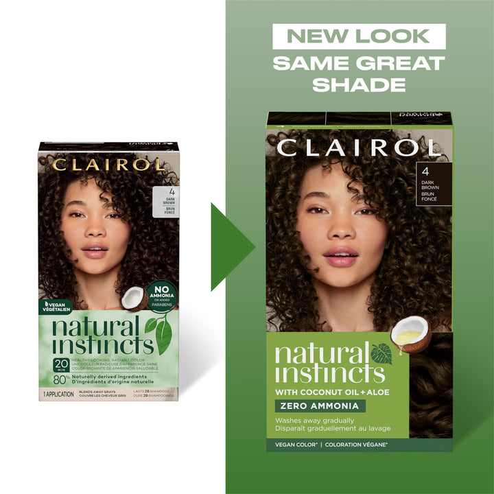 Natural Instincts Demi-Permanent Hair Dye, 4BZ Dark Bronze Brown Hair Color, Pack of 3