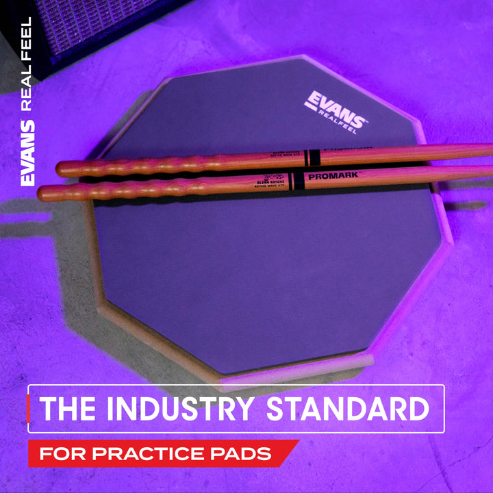 RealFeel - Drum Practice Pad - Drum Pad - Drummer Practice Pad - Gum Rubber & Neoprene, 2 Sided, 6 Inch,Grey