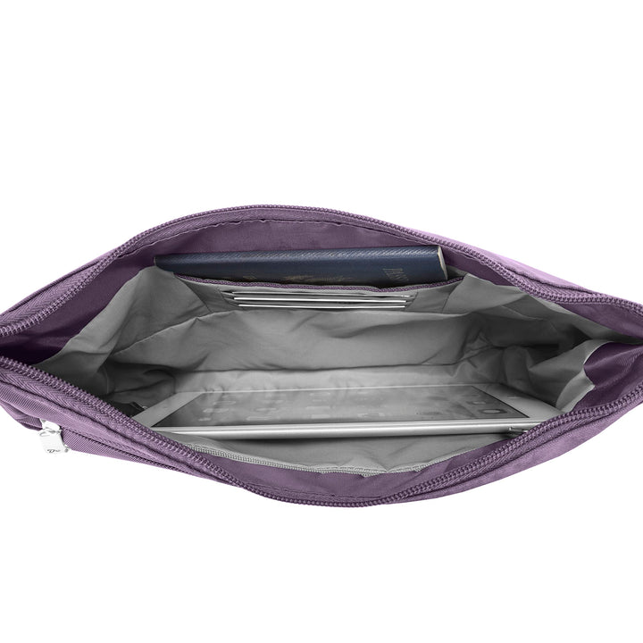 Anti-Theft Cross-Body Bucket Bag, Purple, 14 X 11.5 X 3