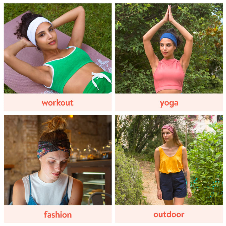 Headbands for Women, Non-Slip, Wear for Yoga, Fashion, Working Out, Travel or Running Multi Style