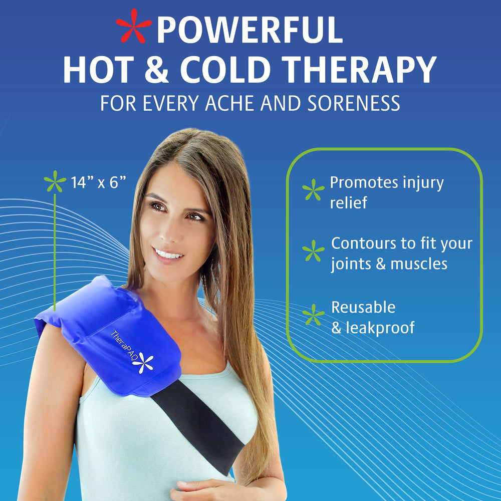 Reusable Ice Pack - 14x6 Hot/Cold Gel for Shoulder, Knee, Back, Ankle Relief