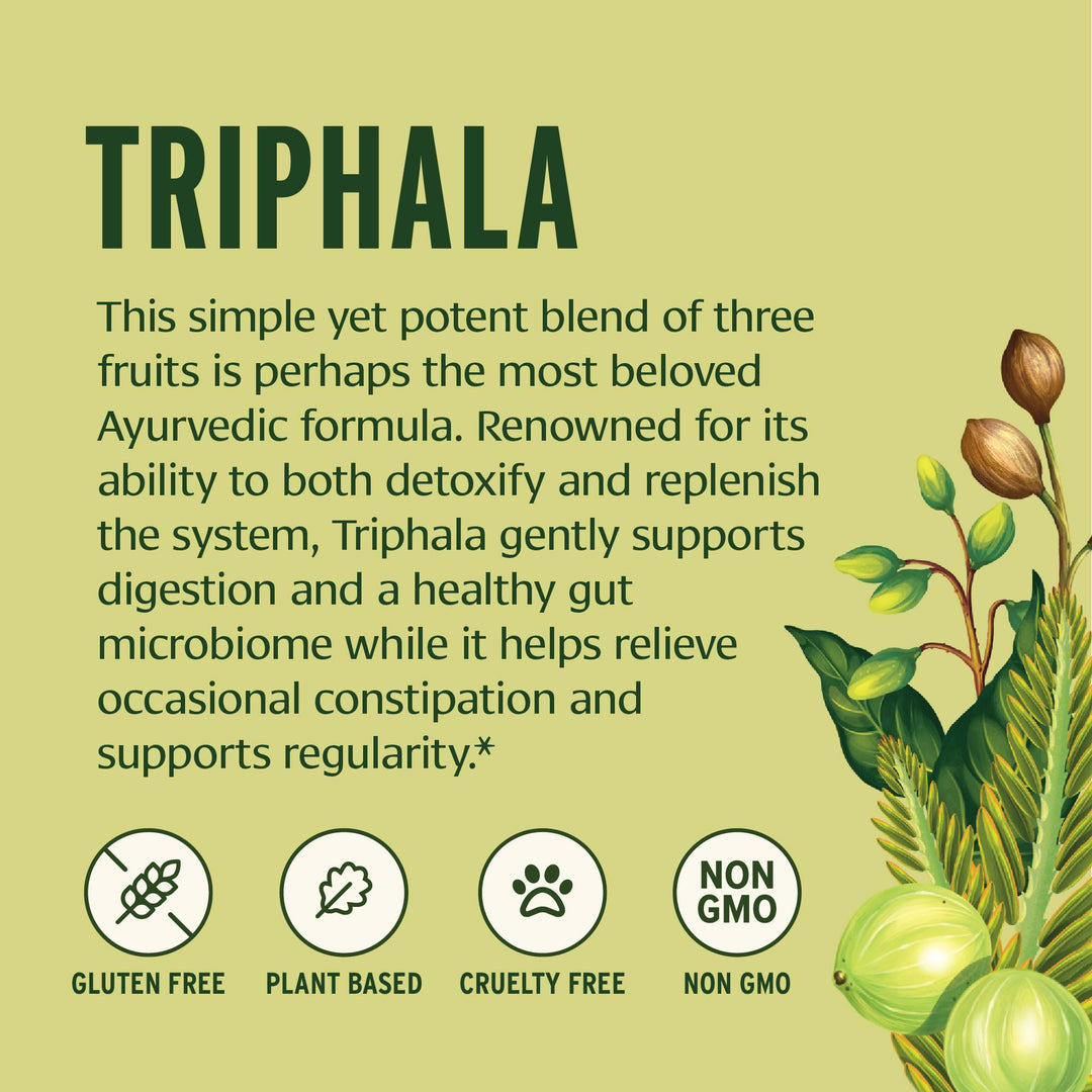 Triphala Powder - Organic Digestion Supplement with Amla, Haritaki & Bibhitaki – Digestion, Colon Support & Healthy Gut Microbiome* – 1/2 lb – Non-GMO Sustainably Sourced Vegan