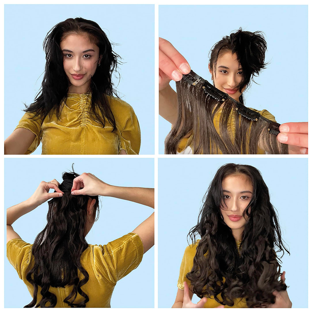Platinum blond # 88 CE8-1 : PRETTYSHOP XXL Full Head Set 7 pcs 24 Clip In Hair Extensions Hairpiece Wavy Heat-Resisting Platinum blond # 88 CE8-1