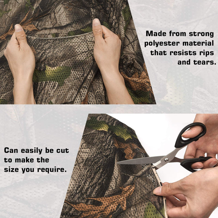 Lightweight Camouflage Netting, Camo Netting, Quiet Mesh Net, Army Shade Nets, Rustle-Free, Clear View, Duck Blinds Cover, for Treestand, Concealment, Decorations, Hunting, Shooting (5ftx13ft)