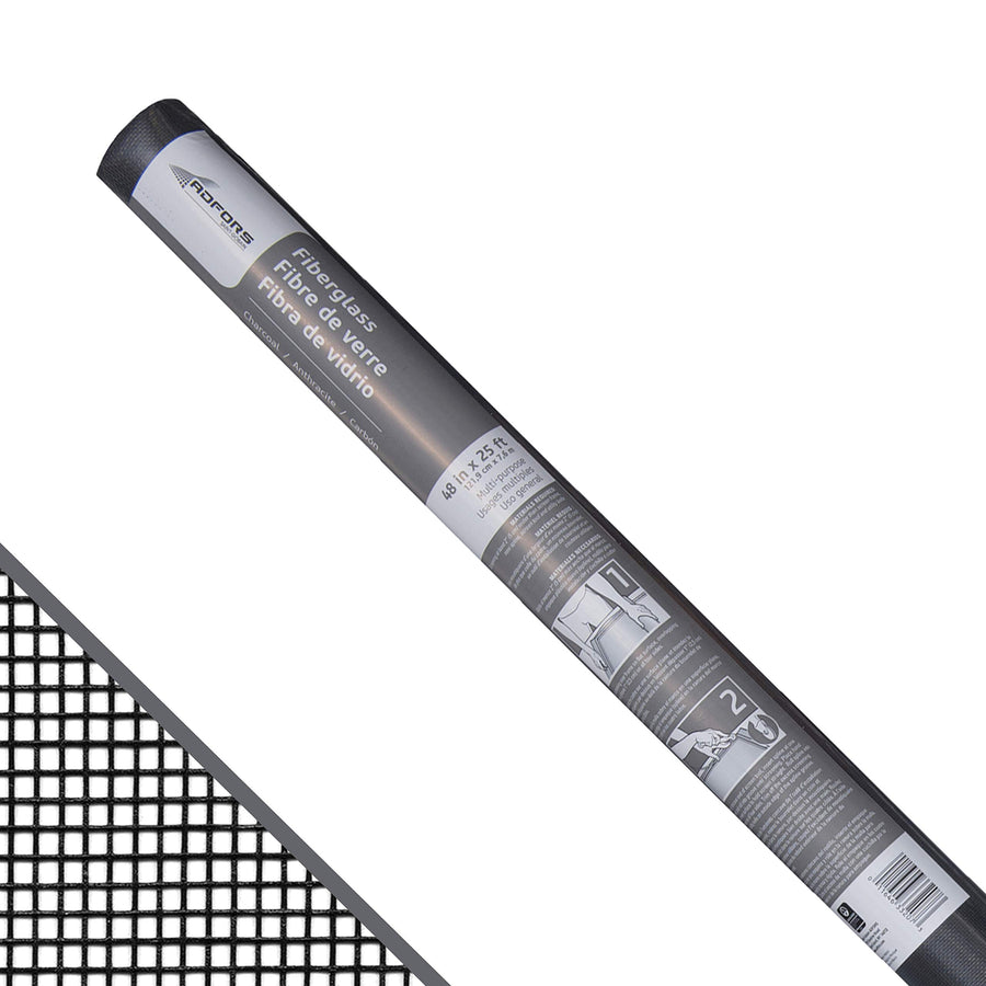 Saint-Gobain ADFORS ADFORS Standard Window Screen, 48 x 25', Charcoal