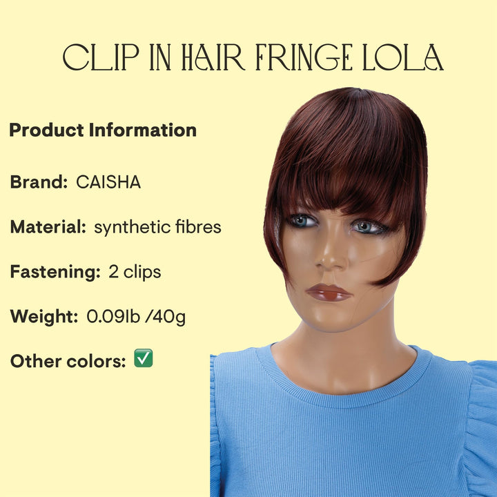 Prettyshop Clip in Extensions chestnut brown mix # 4T35 HF1-2: PRETTYSHOP Fringe Bangs Clip in Extension Hair Piece Heat-Resisting Synthetic Fiber chestnut brown mix # 4T35 HF1-2